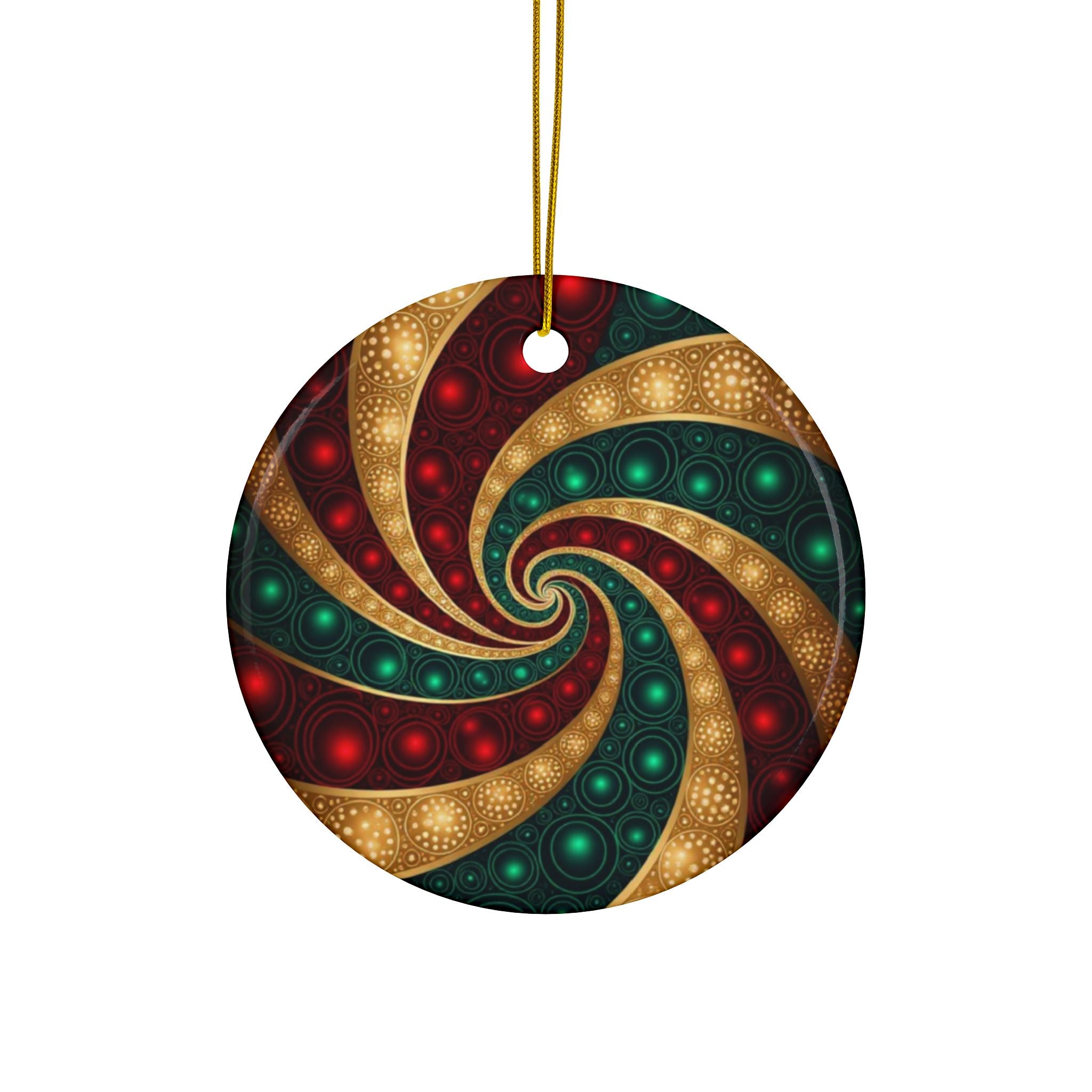 Spiral Pattern Ceramic Ornaments - Festive Holiday Decorations, Double-Sided Ornaments, Christmas Tree Decor, Unique Gift Ideas, Home Decor