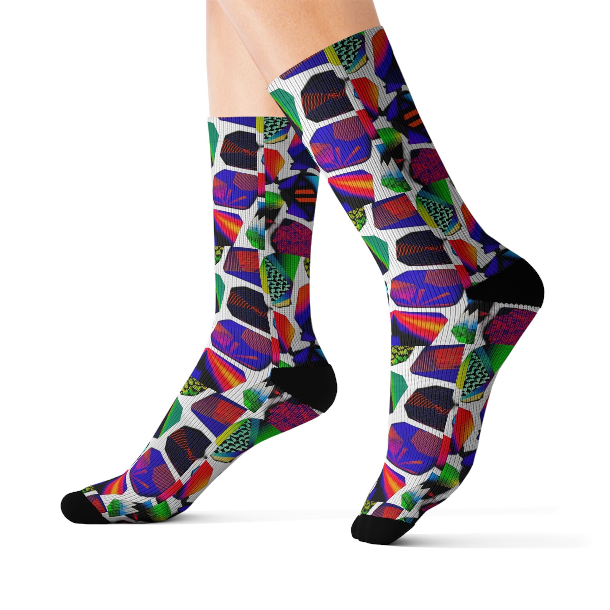 Abstracts Sublimation Socks — Colorful Abstract Art Athletic Socks
