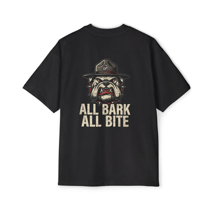 Men's Heavy Oversized Tee-"ALL BARK ALL BITE"