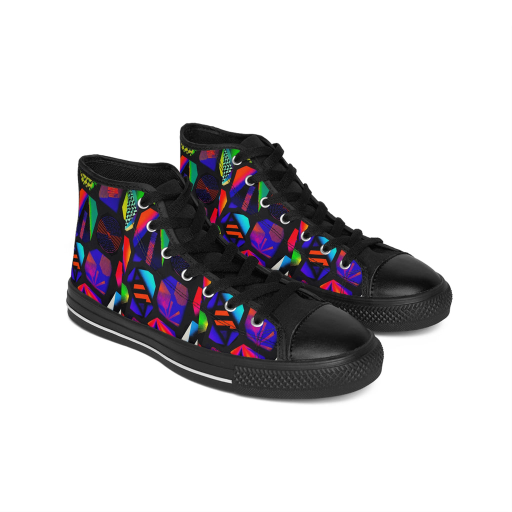 Vibrant Women's High-Top Sneakers - Colorful Fashion Footwear