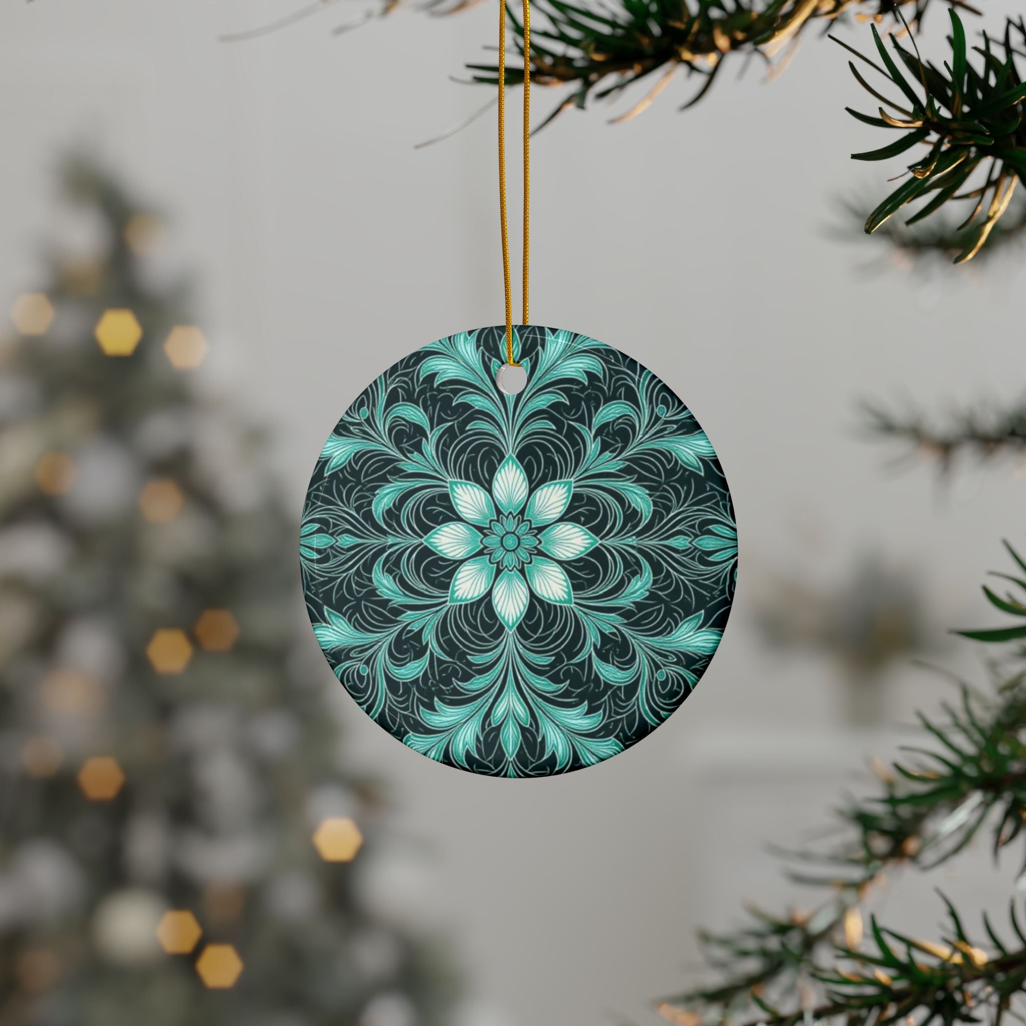 Spiral Pattern Ceramic Ornaments - Festive Holiday Decorations, Double-Sided Ornaments, Christmas Tree Decor, Unique Gift Ideas, Home Decor