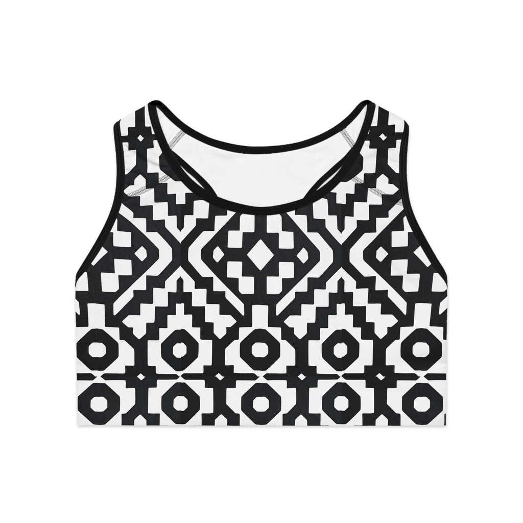 INCA Pattern Activewear Sports Bra — Tribal Inca Print Workout Top