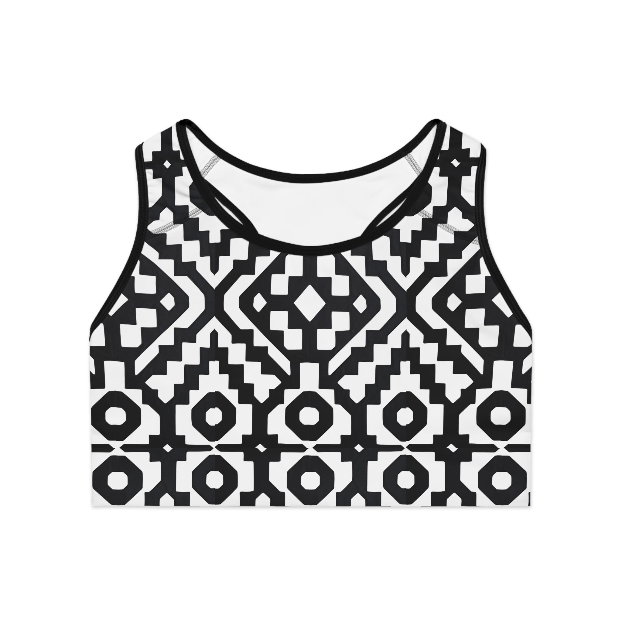 INCA Pattern Activewear Sports Bra — Tribal Inca Print Workout Top