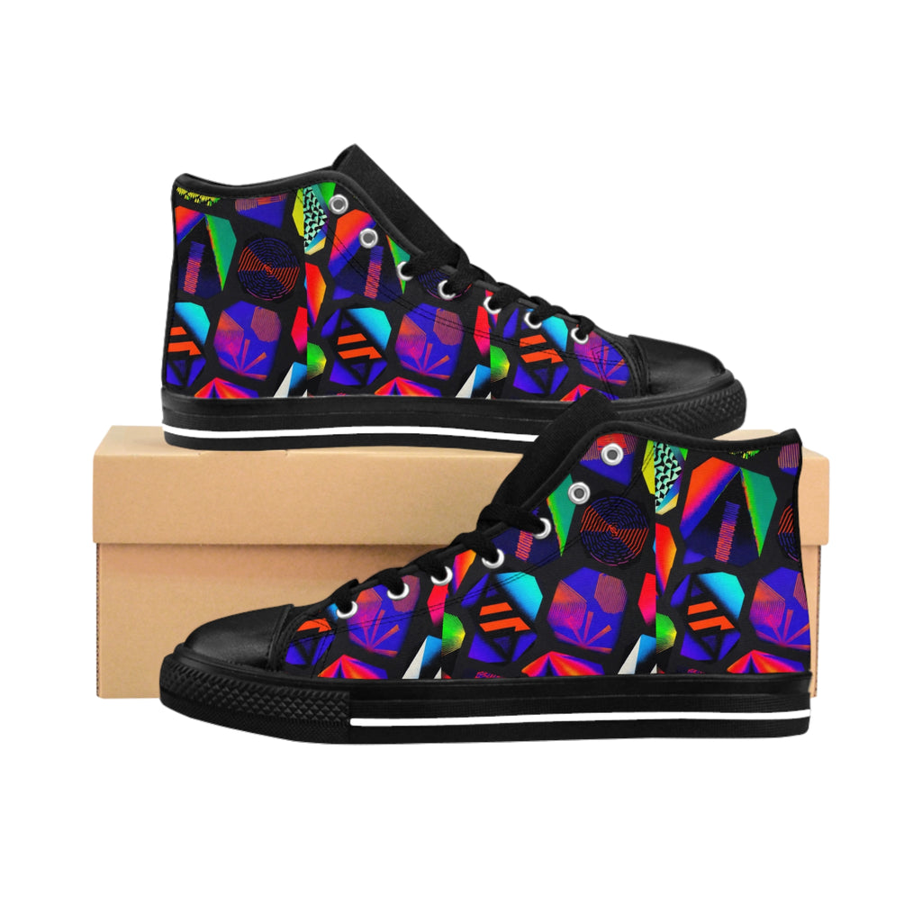 Vibrant Women's High-Top Sneakers - Colorful Fashion Footwear