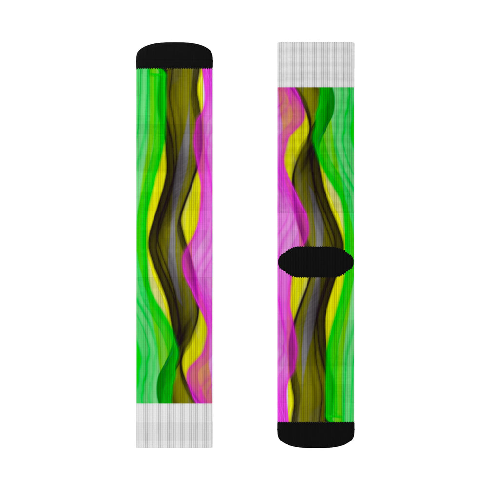 Colorful Abstract Art Sublimation Socks — Athletic Crew Socks with Vibrant Abstract Design