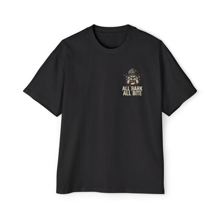 Men's Heavy Oversized Tee-"ALL BARK ALL BITE"