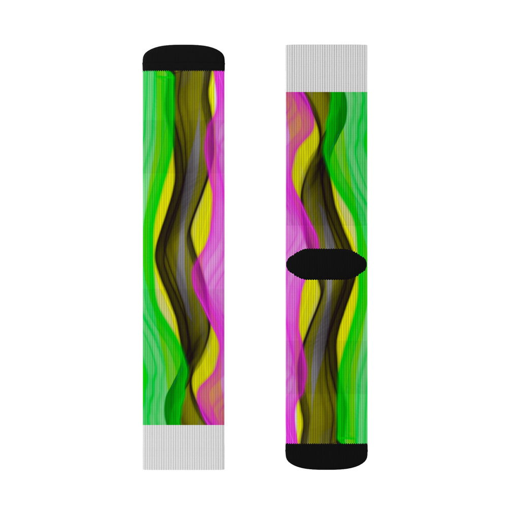 Colorful Abstract Art Sublimation Socks — Athletic Crew Socks with Vibrant Abstract Design
