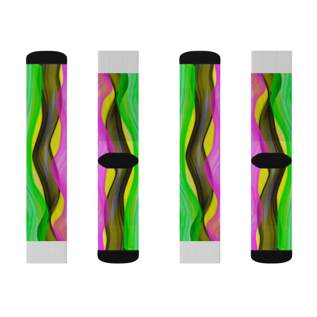 Colorful Abstract Art Sublimation Socks — Athletic Crew Socks with Vibrant Abstract Design