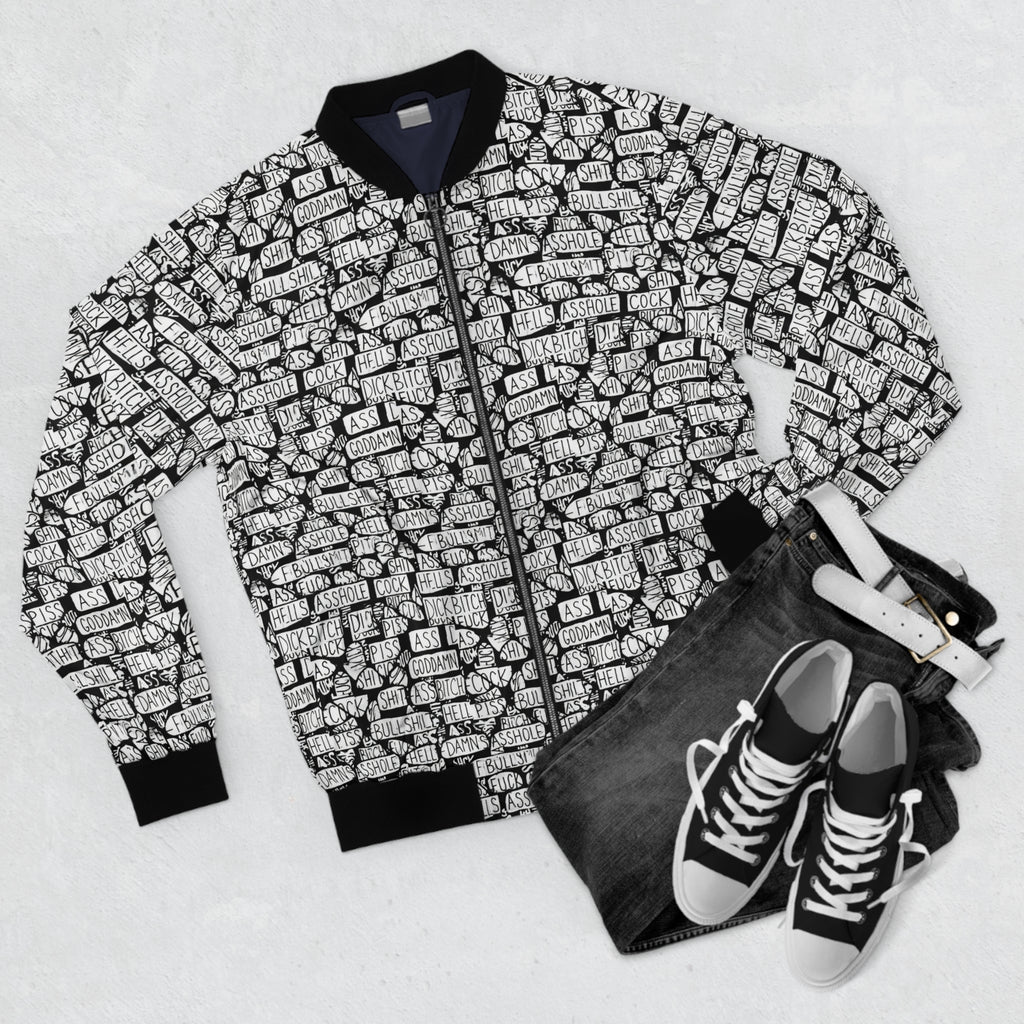 Graffiti Brick Pattern Bomber Jacket