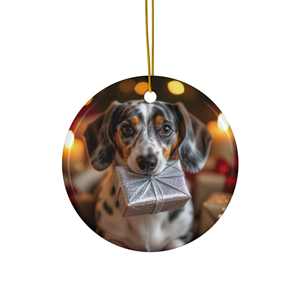 Ceramic Ornaments Dachshund Design - Decorative Ornament Gift Set