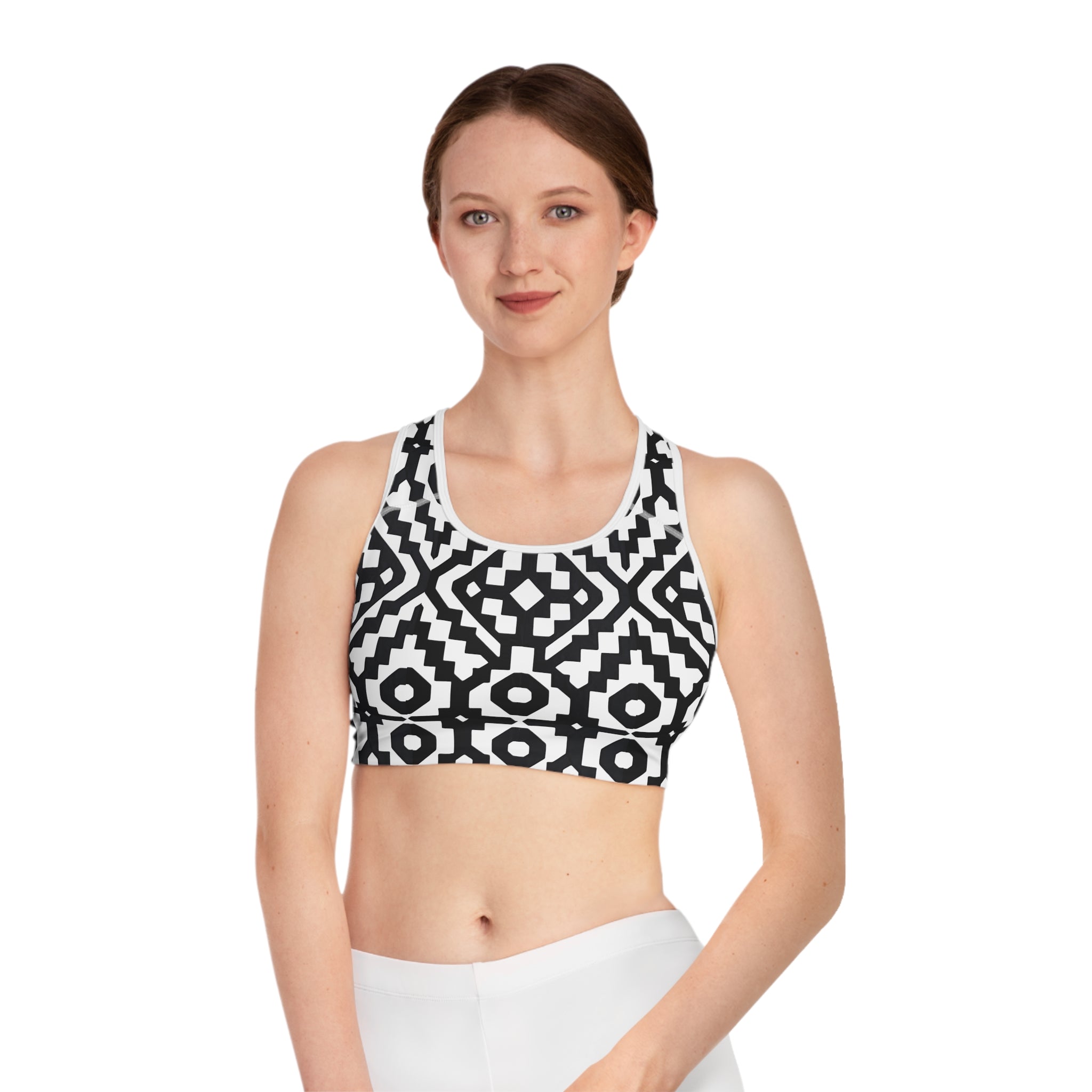 INCA Pattern Activewear Sports Bra — Tribal Inca Print Workout Top