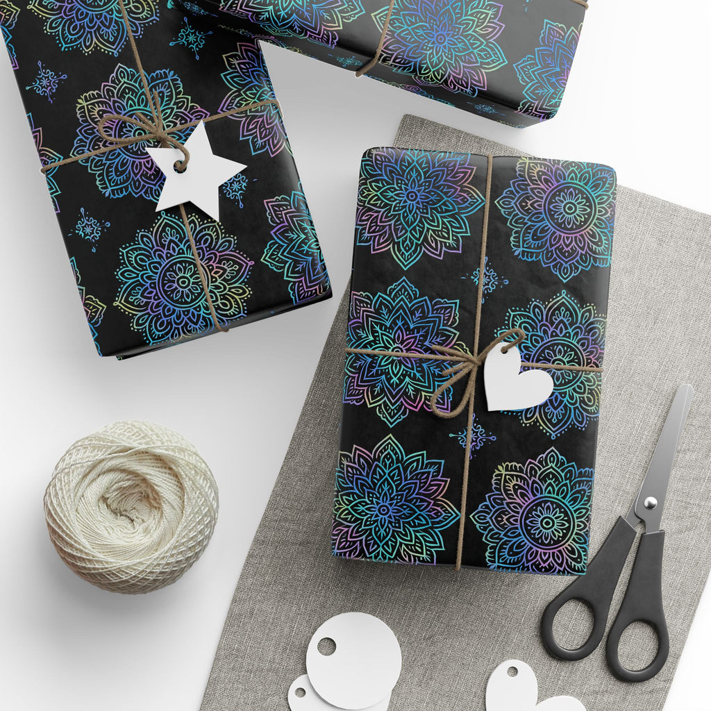Wrapping Paper Blue Mandala Design