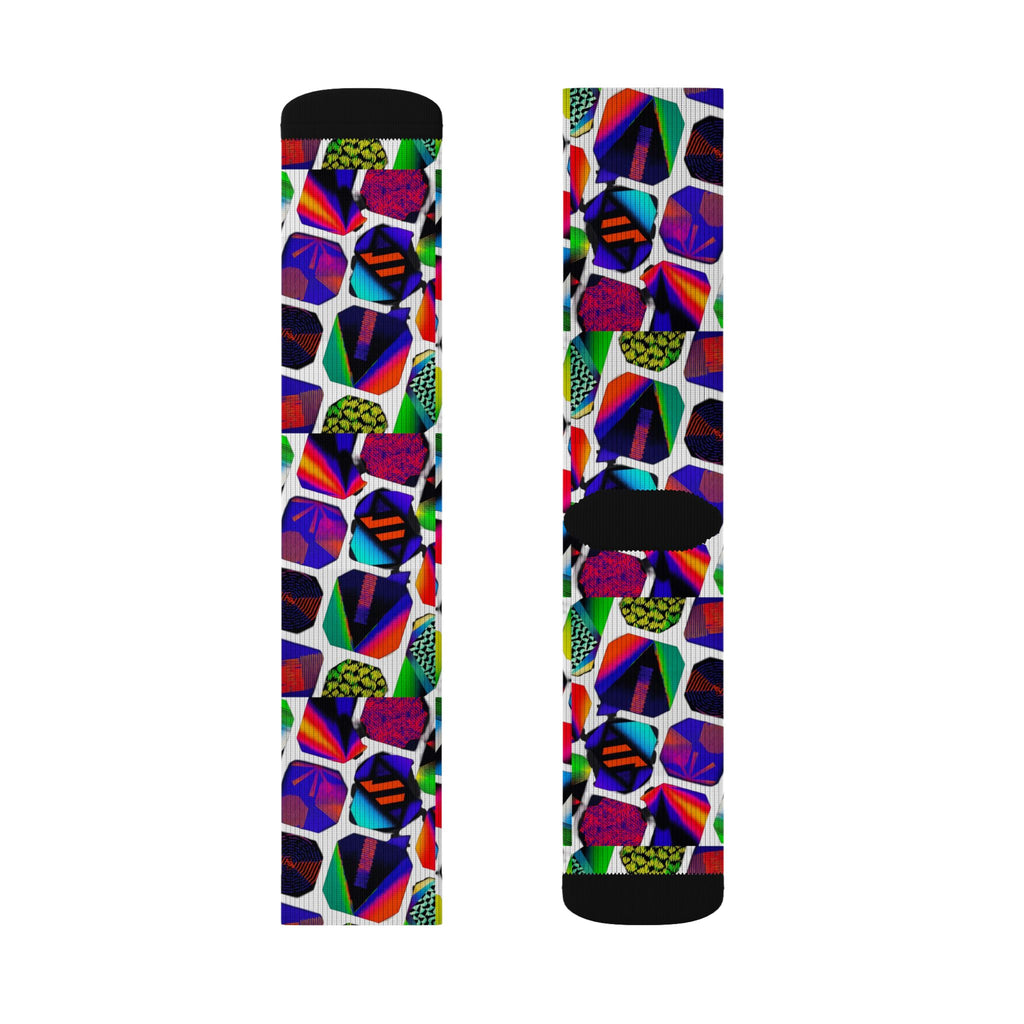 Abstracts Sublimation Socks — Colorful Abstract Art Athletic Socks