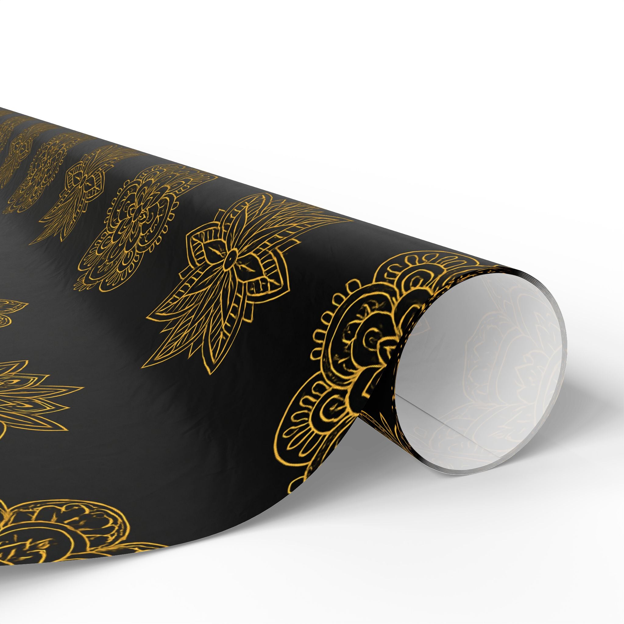 Wrapping Paper - Metallic Gold Mandala Design
