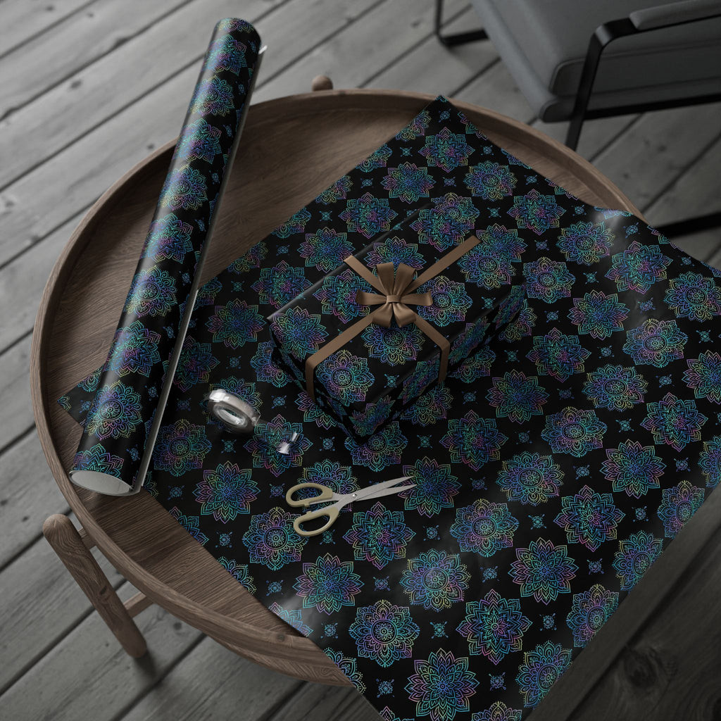 Wrapping Paper Blue Mandala Design