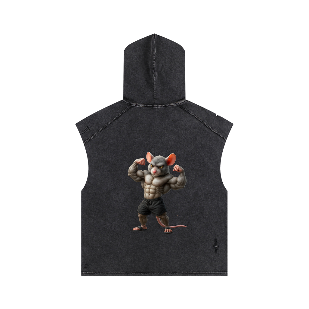 Snow Washed Boxy Hooded Tank Top