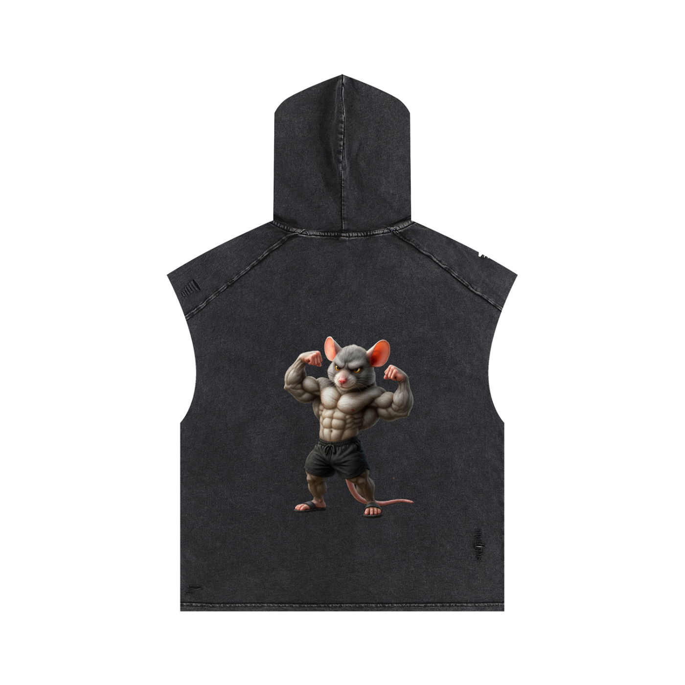 Snow Washed Boxy Hooded Tank Top
