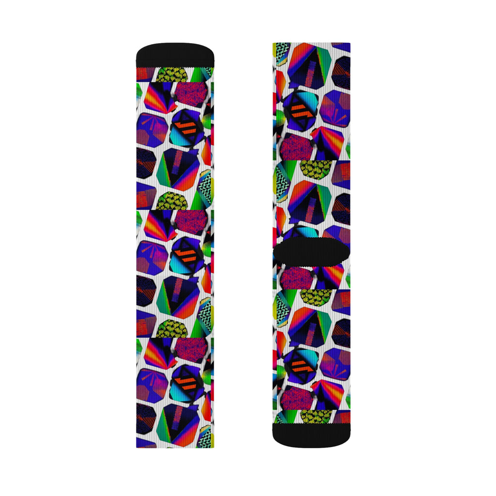 Abstracts Sublimation Socks — Colorful Abstract Art Athletic Socks