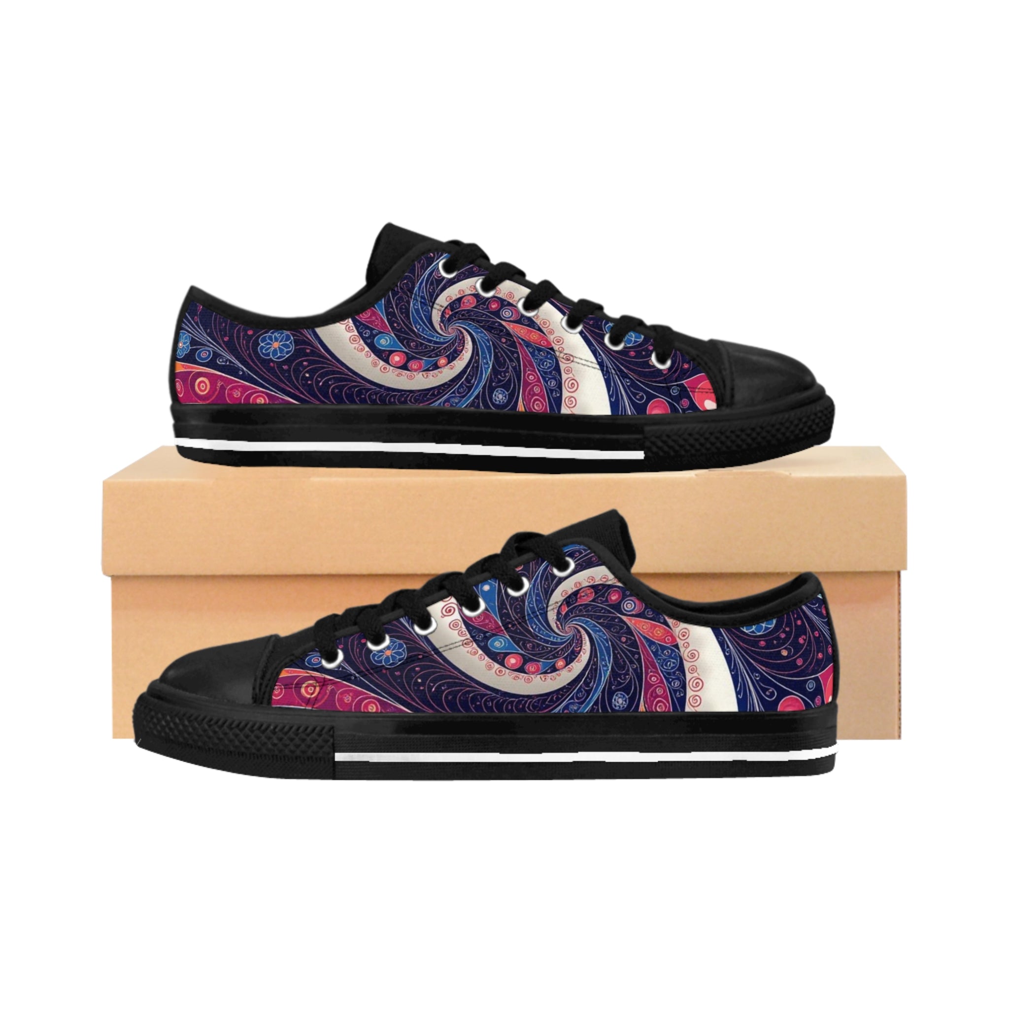 Artistic Women's Sneakers - Colorful Swirl Design