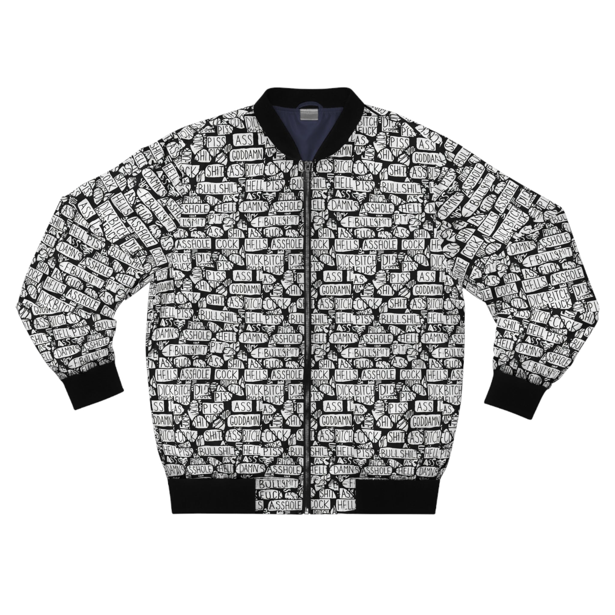 Graffiti Brick Pattern Bomber Jacket