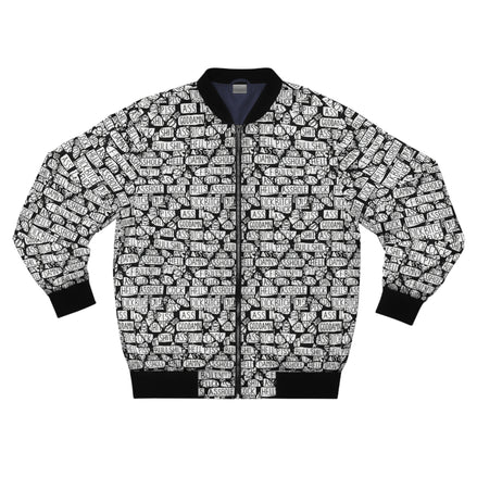 Graffiti Brick Pattern Bomber Jacket
