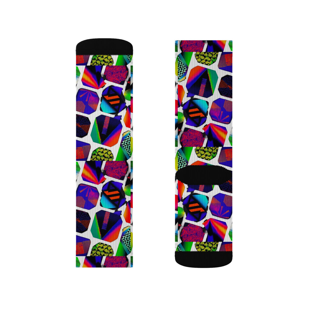 Abstracts Sublimation Socks — Colorful Abstract Art Athletic Socks