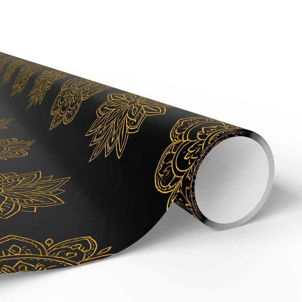 Wrapping Paper - Metallic Gold Mandala Design