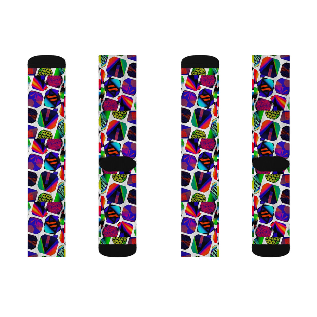 Abstracts Sublimation Socks — Colorful Abstract Art Athletic Socks