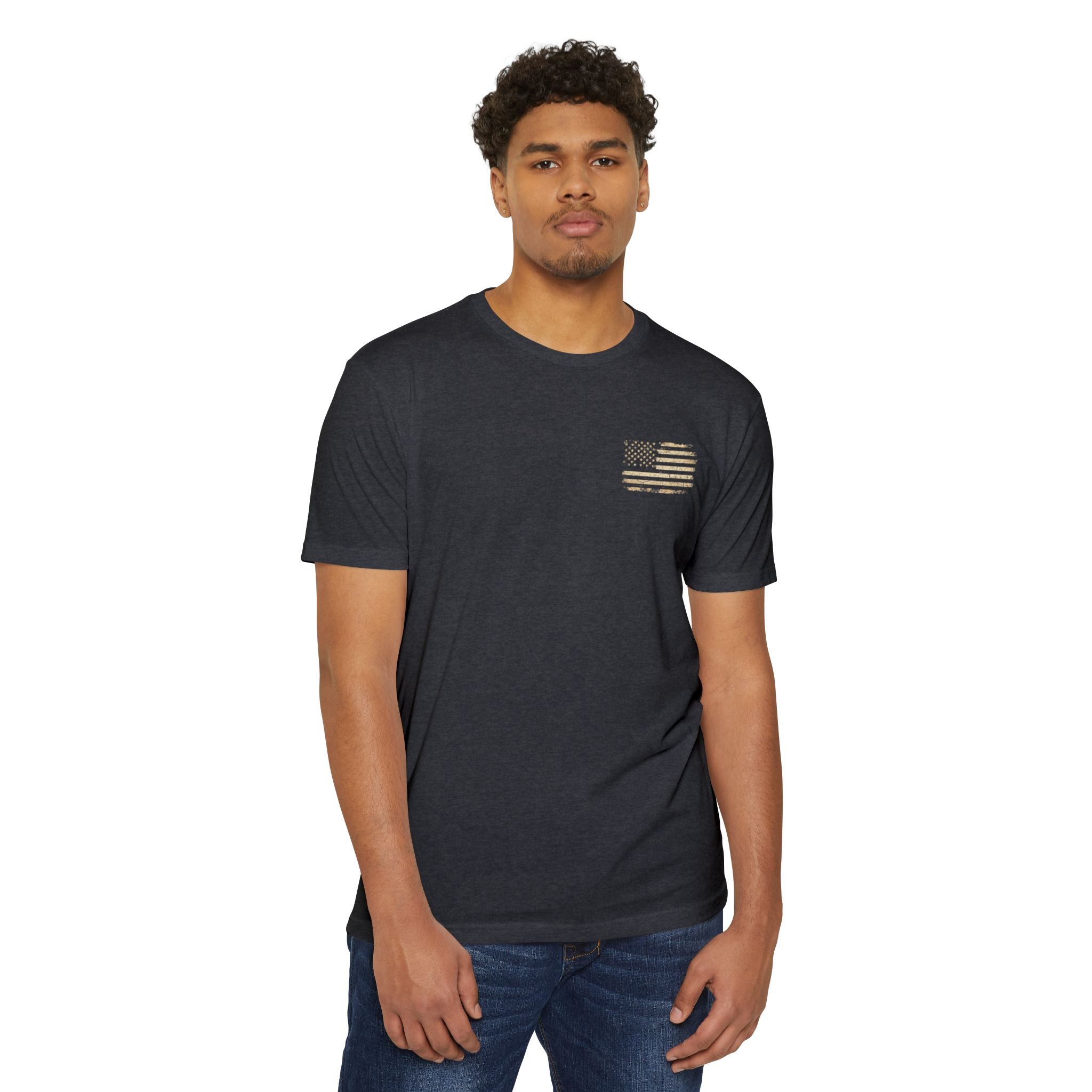 Copy of Earned the Title Kept the Attitude T-Shirt — Military USMC Veteran Flag Tee