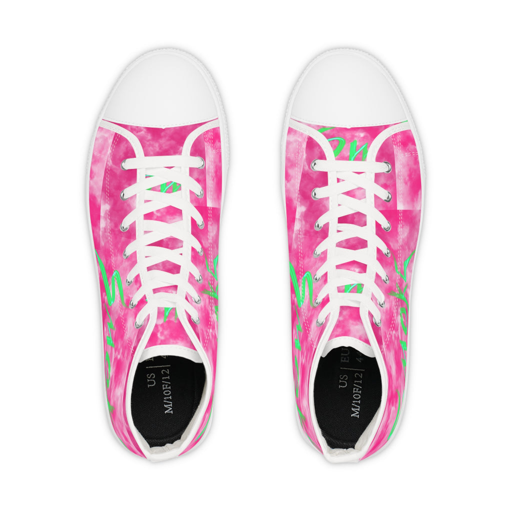 Bold Pink Tie-Dye High Top Sneakers for Trendsetters