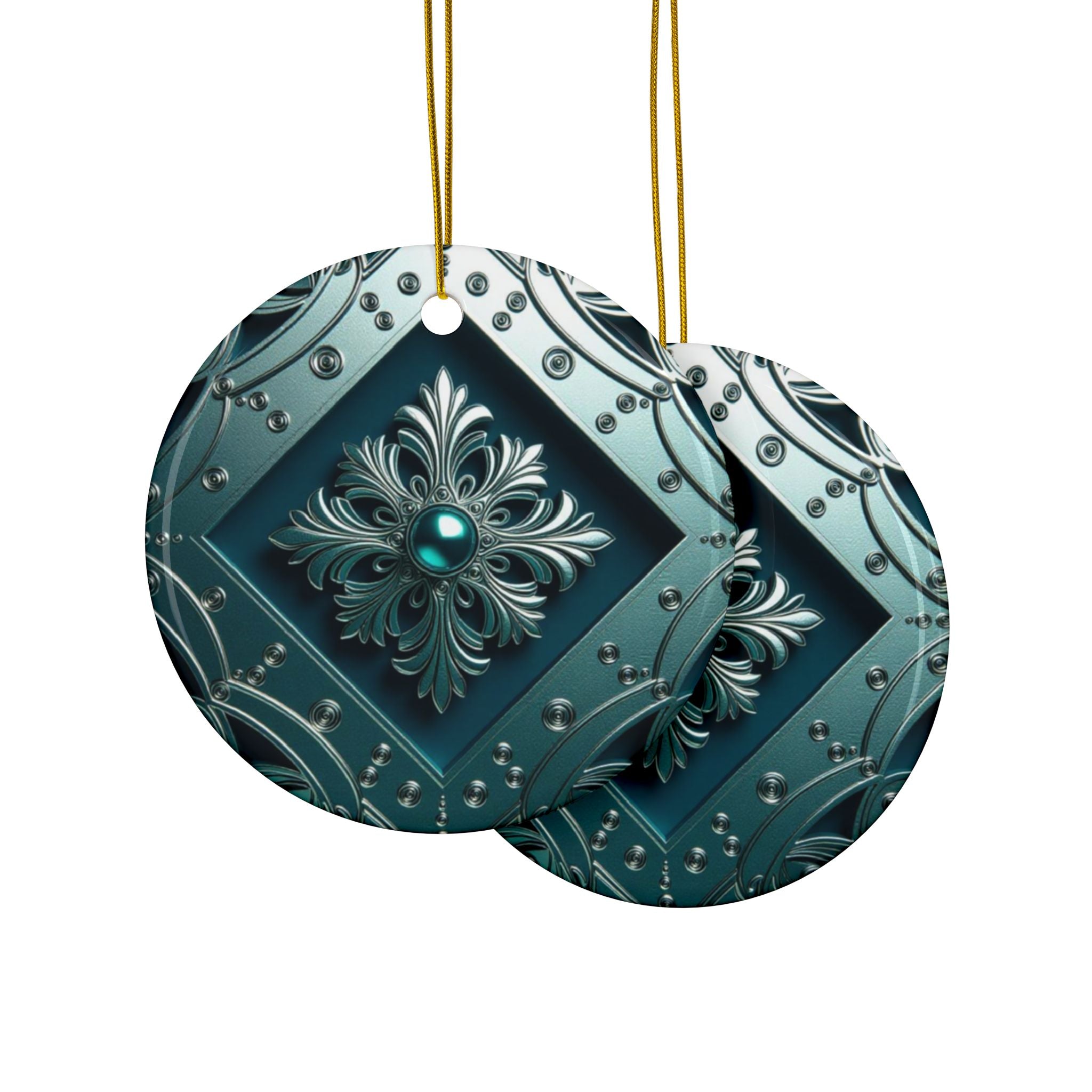 Spiral Pattern Ceramic Ornaments - Festive Holiday Decorations, Double-Sided Ornaments, Christmas Tree Decor, Unique Gift Ideas, Home Decor