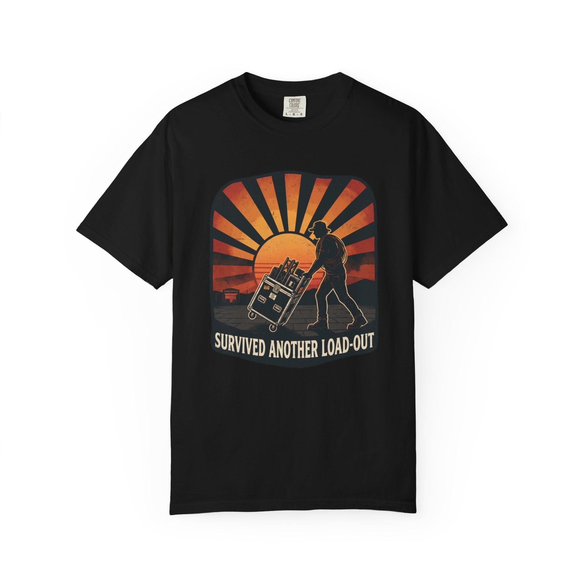 Survived Another Load-Out T-Shirt — Vintage Sunset Mover Crew Tee