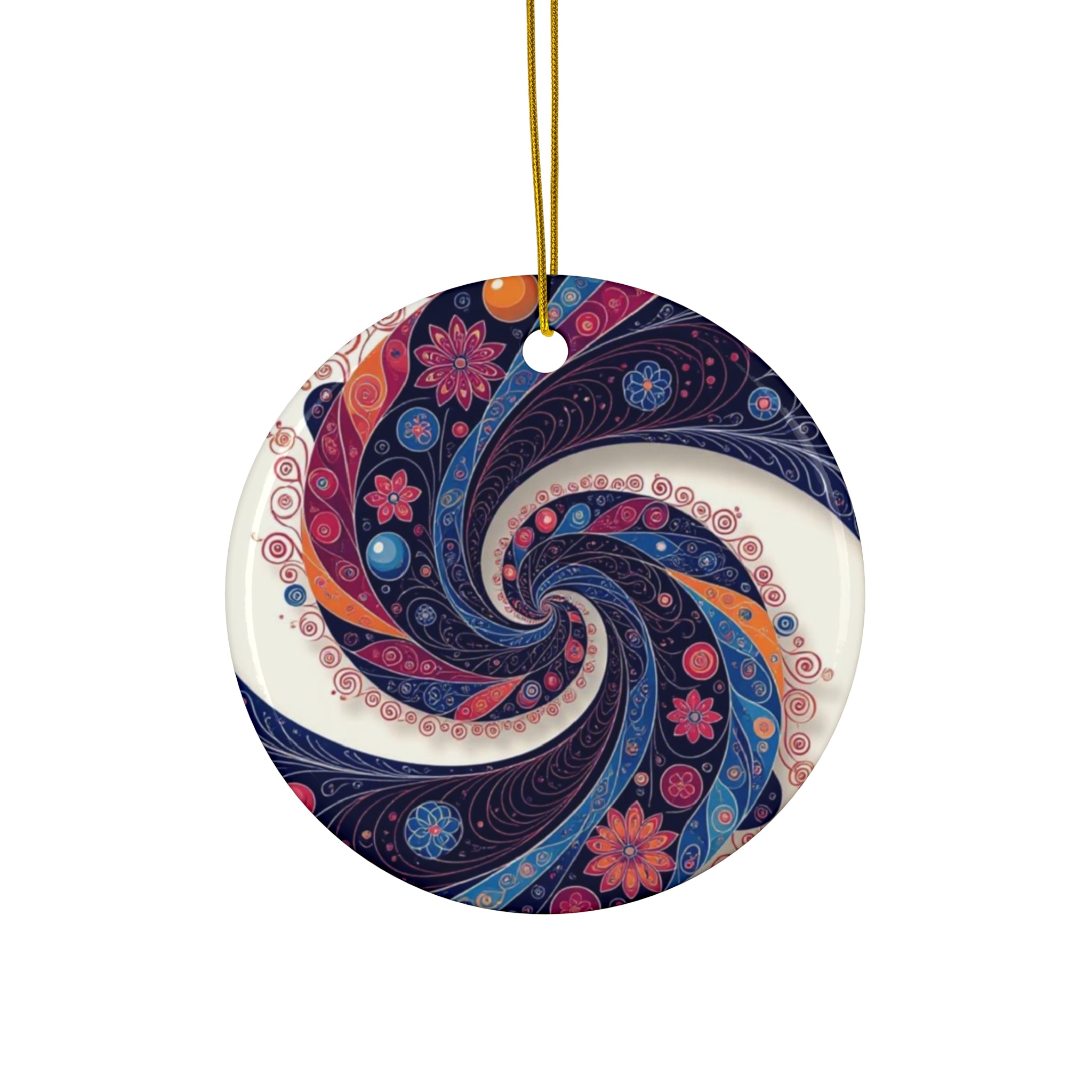 Artistic Ceramic Ornament, Home Decor, Holiday Gift, Unique Gift, Christmas Decoration, Bohemian Style, Colorful Accent