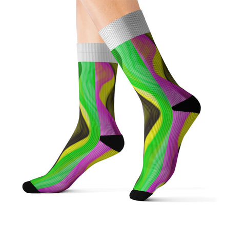 Colorful Abstract Art Sublimation Socks — Athletic Crew Socks with Vibrant Abstract Design