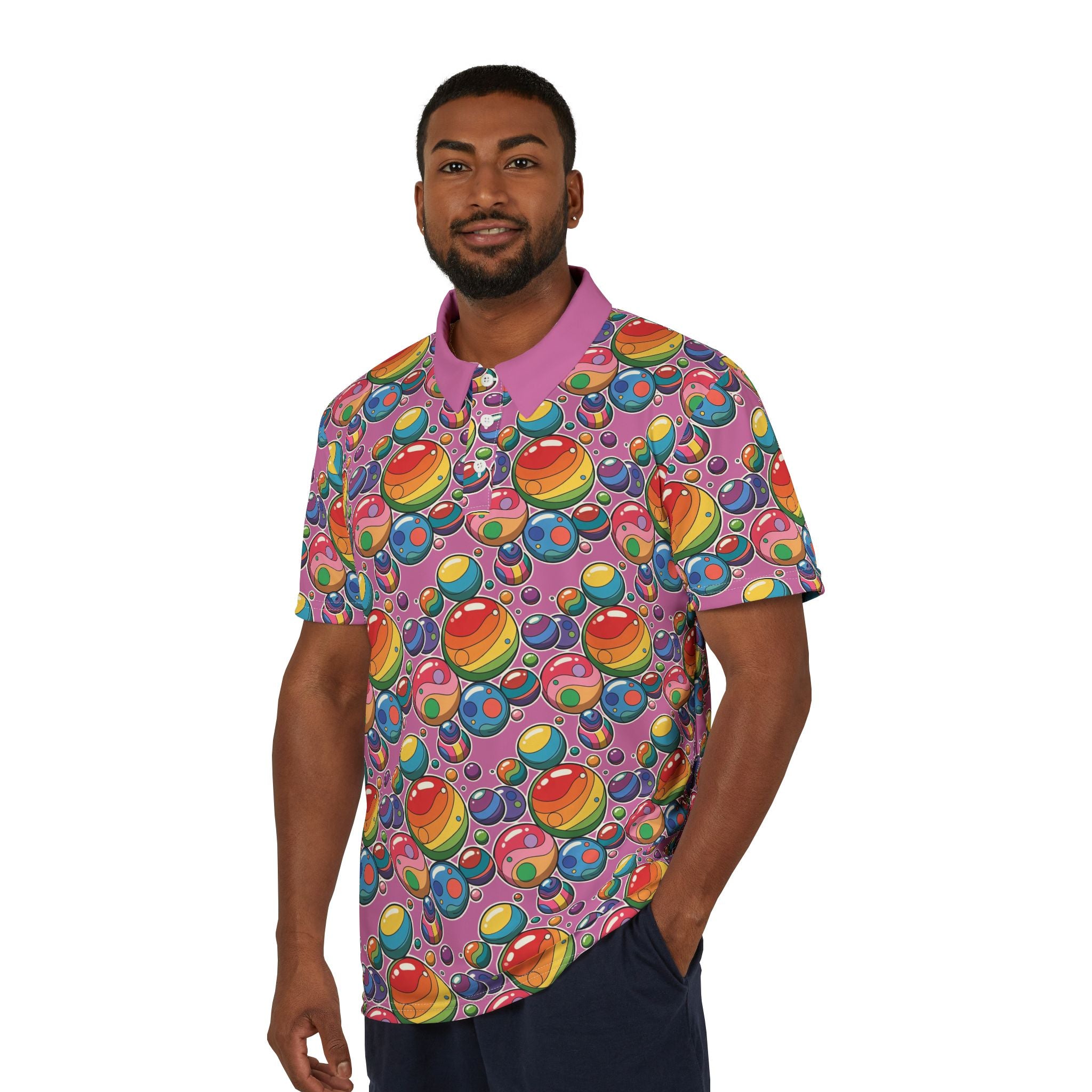 Golf Bubble Polo Shirt — Bubble Motif Golf Polo