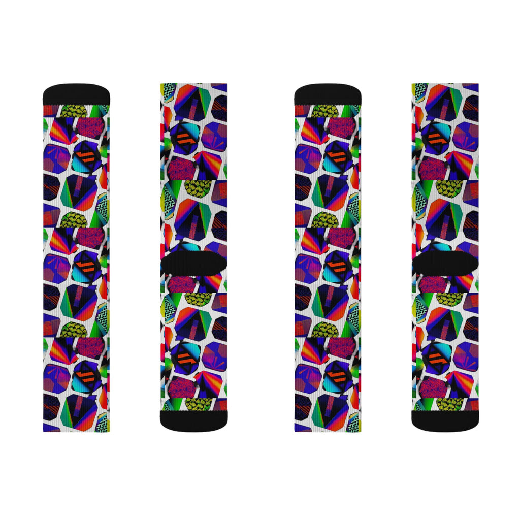 Abstracts Sublimation Socks — Colorful Abstract Art Athletic Socks