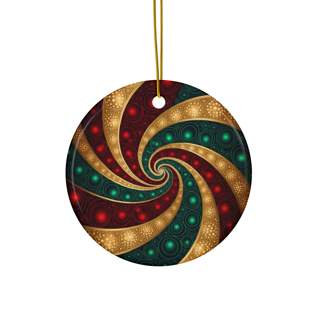 Spiral Pattern Ceramic Ornaments - Festive Holiday Decorations, Double-Sided Ornaments, Christmas Tree Decor, Unique Gift Ideas, Home Decor