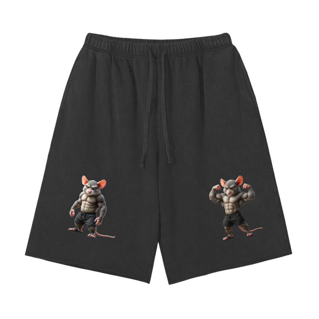 Snow Washed Raw Hem Shorts