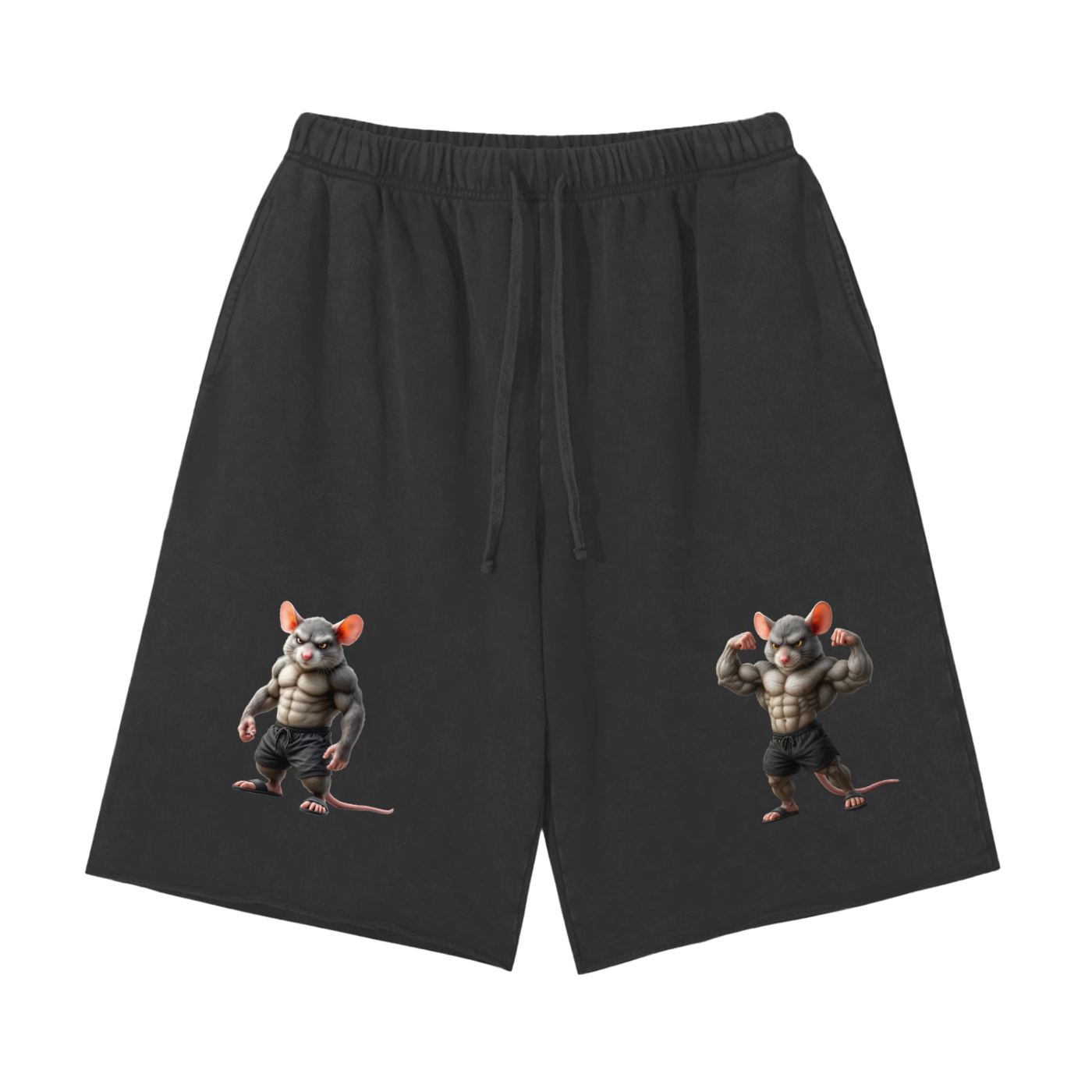 Snow Washed Raw Hem Shorts