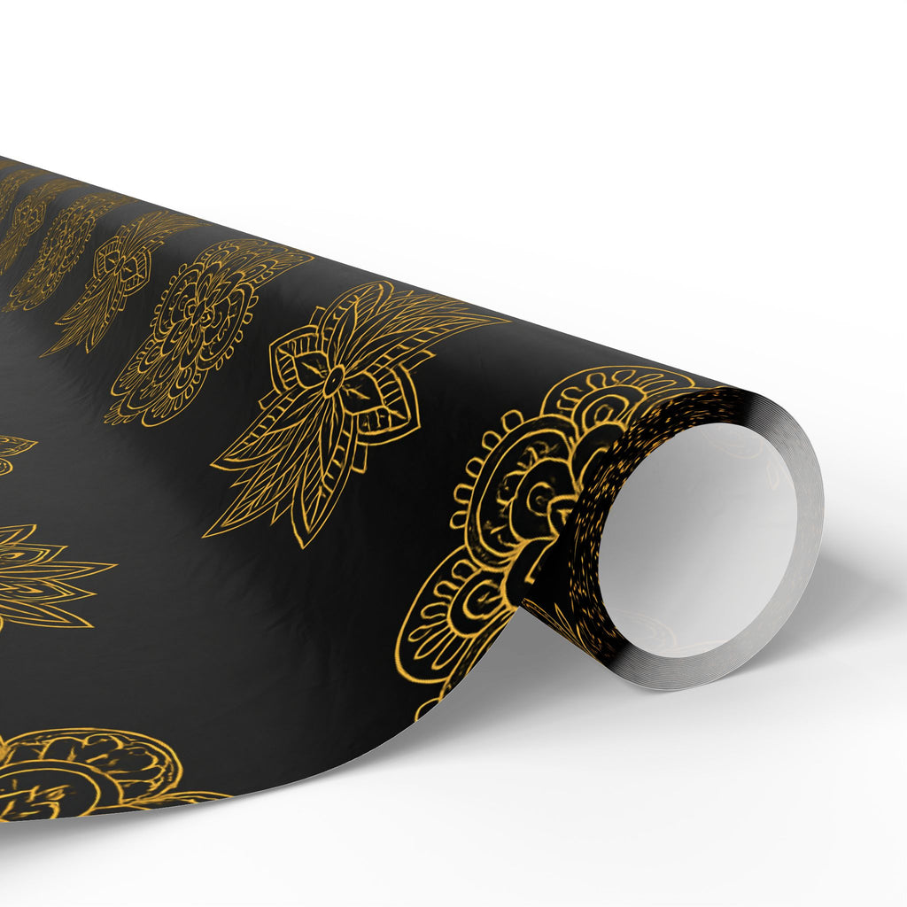 Wrapping Paper - Metallic Gold Mandala Design