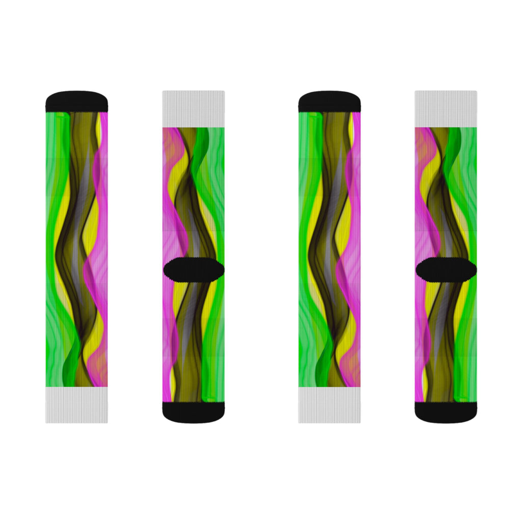 Colorful Abstract Art Sublimation Socks — Athletic Crew Socks with Vibrant Abstract Design