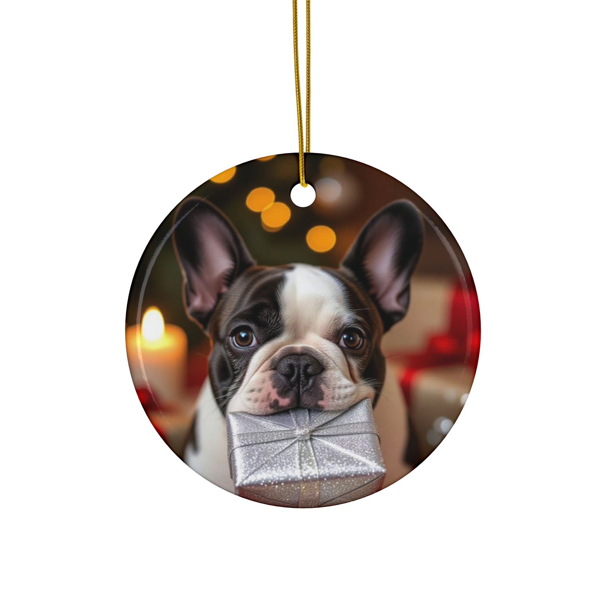 Ceramic Ornaments - French Bull Dog Design
