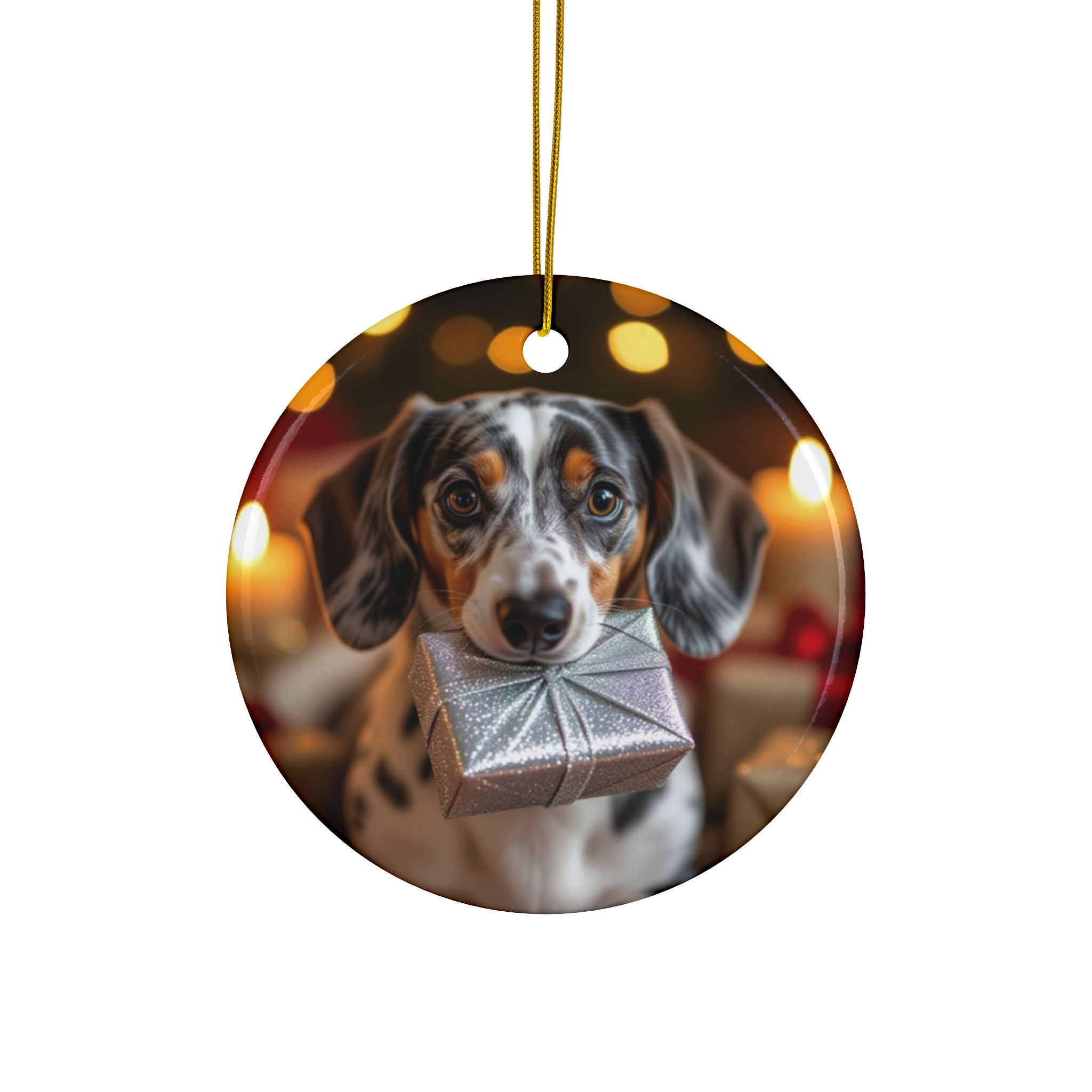 Ceramic Ornaments Dachshund Design - Decorative Ornament Gift Set
