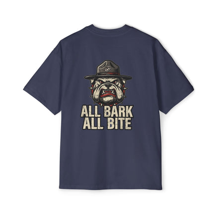 Men's Heavy Oversized Tee-ALL BARK ALL BITE