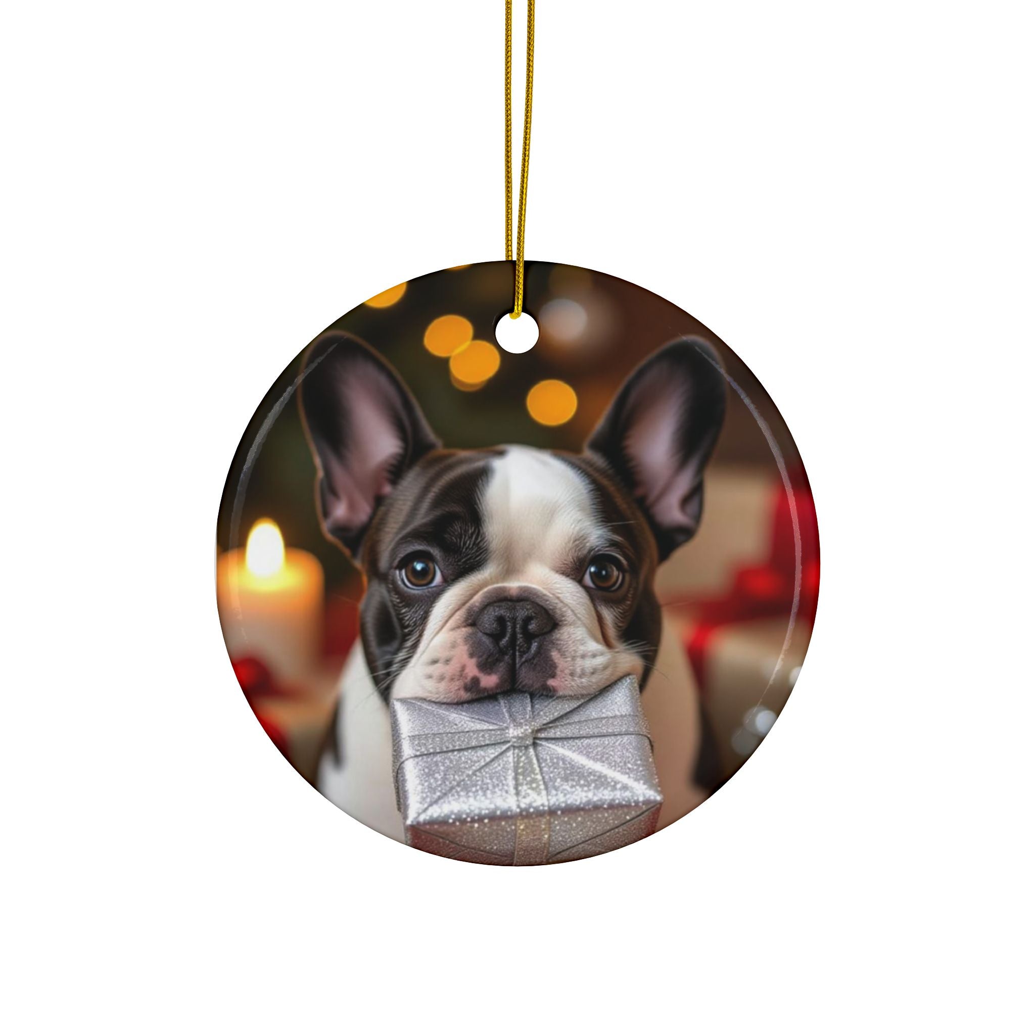 Ceramic Ornaments - French Bull Dog Design