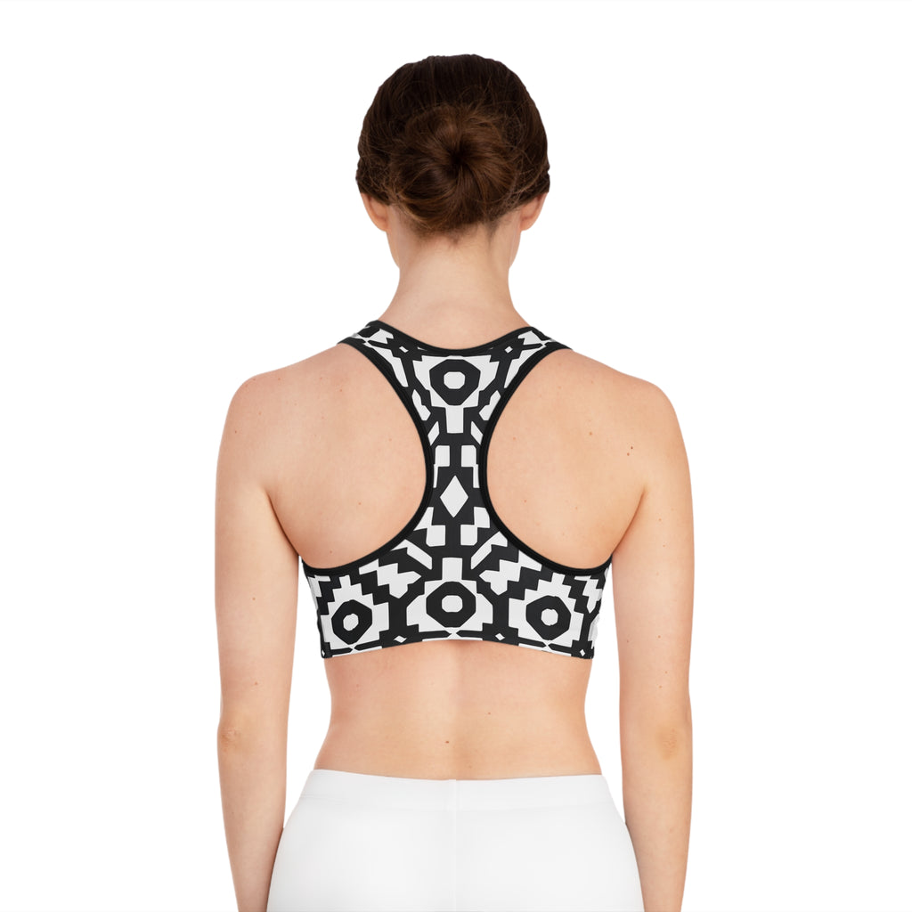 INCA Pattern Activewear Sports Bra — Tribal Inca Print Workout Top