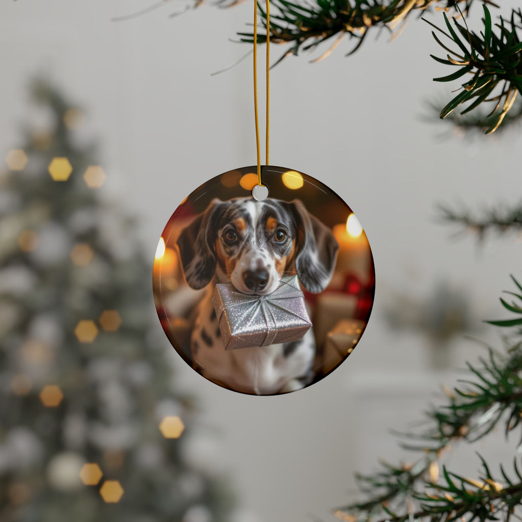 Ceramic Ornaments Dachshund Design - Decorative Ornament Gift Set