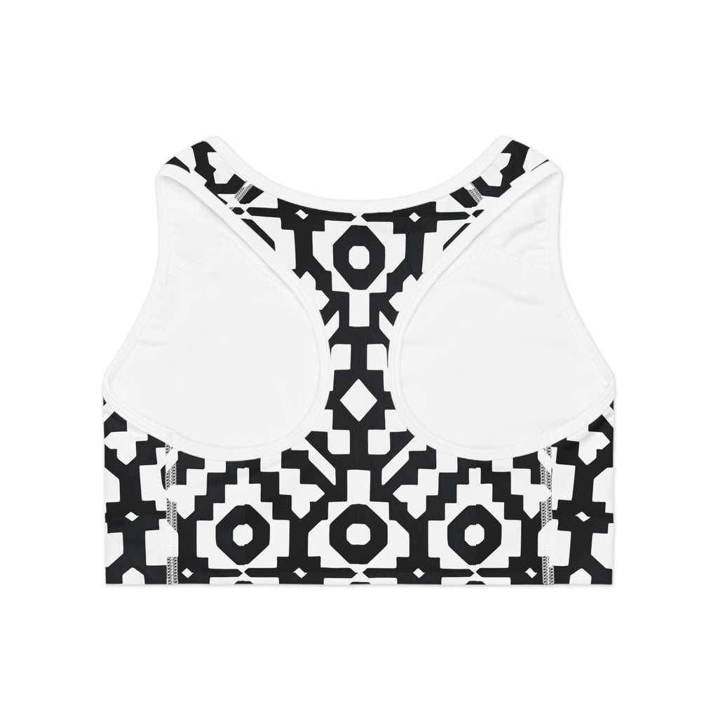 INCA Pattern Activewear Sports Bra — Tribal Inca Print Workout Top