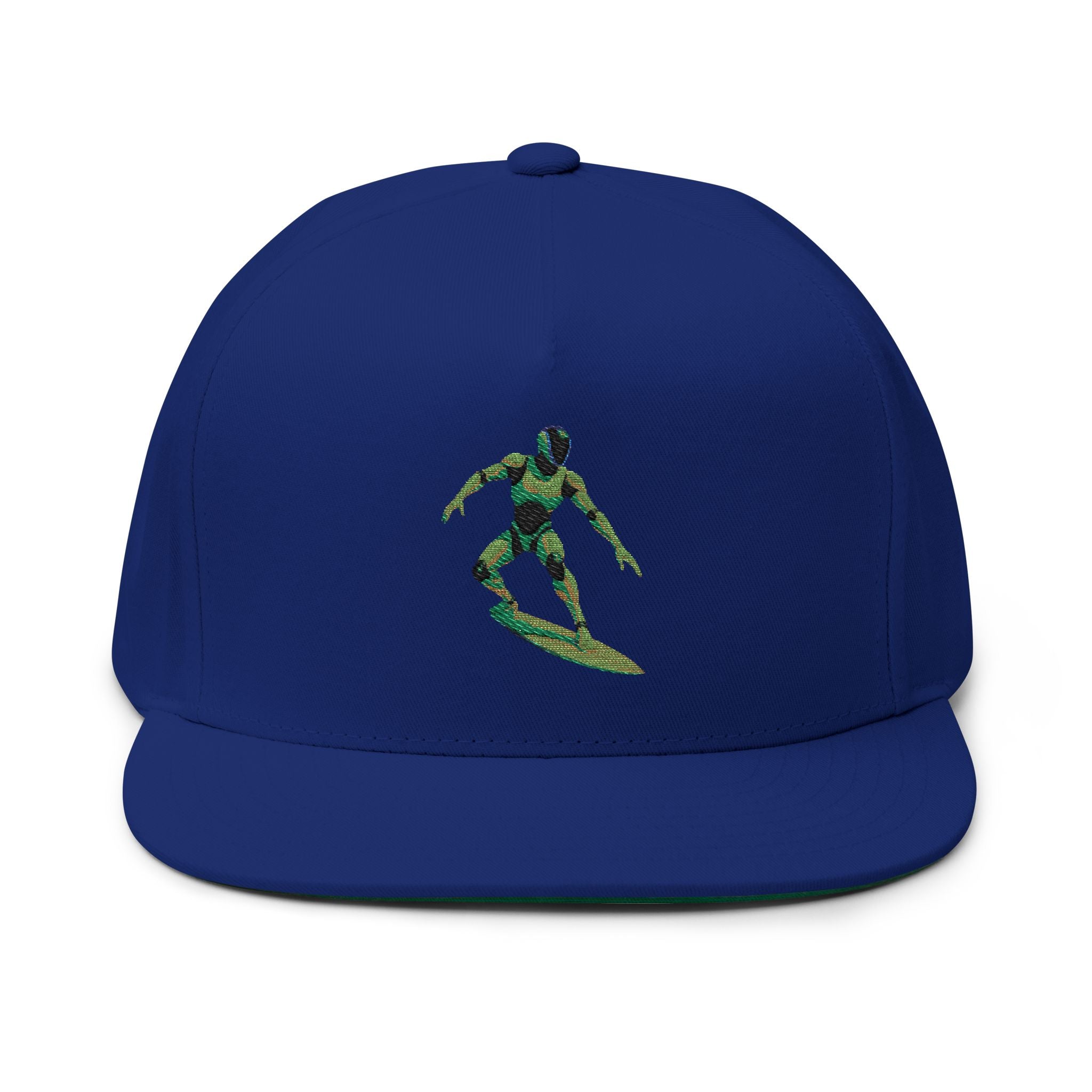 Surfing Flat Bill Cap - Embroidered Surfer Hat, Summer Accessory, Beachwear, Gift for Surfers, Outdoor Adventure