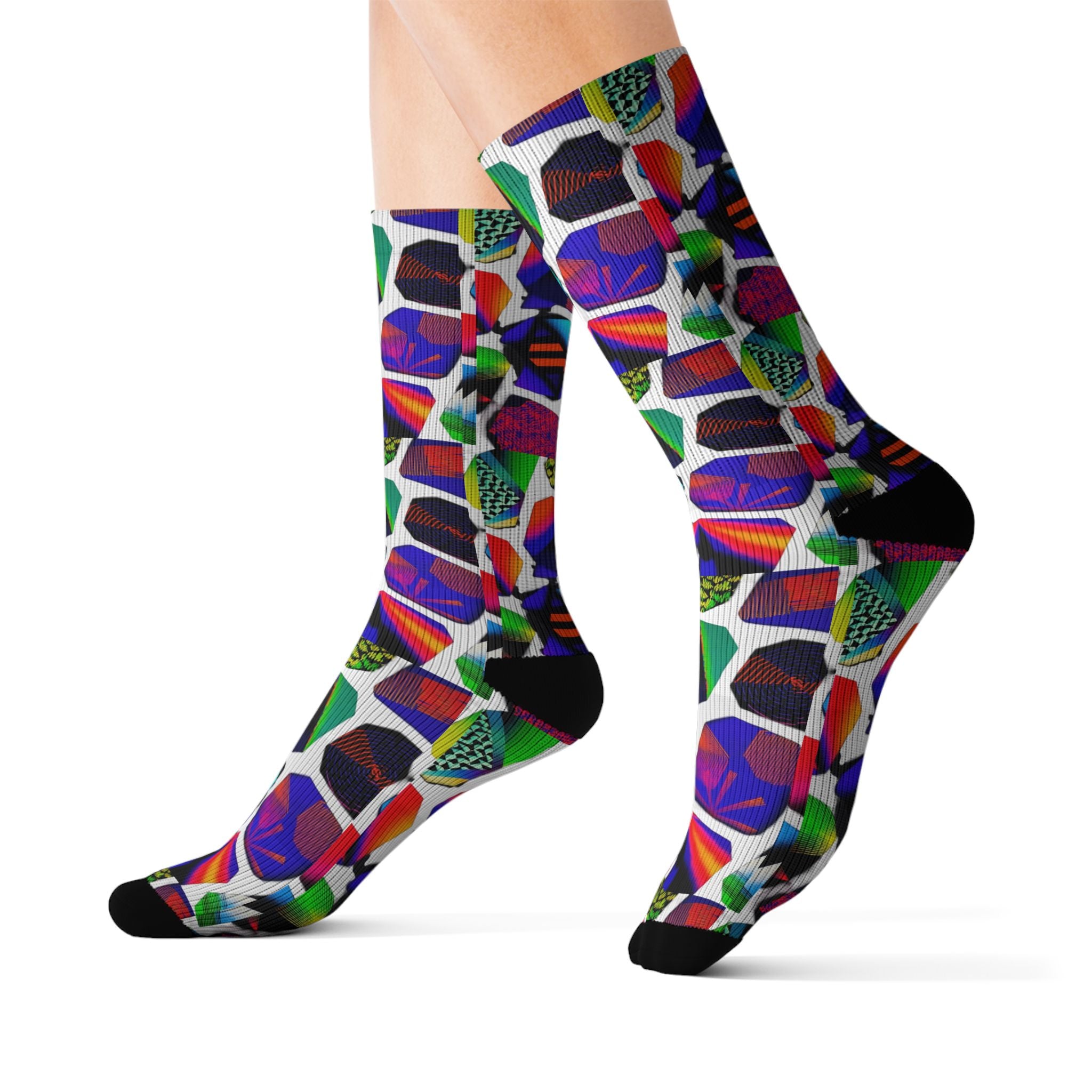 Abstracts Sublimation Socks — Colorful Abstract Art Athletic Socks